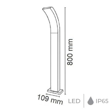 HOROZ 076-053-0004 PRESTIGE 12 Watt 80 cm Siyah LED Bollard Armatür - Metal Kasa - Beyaz Işık (6400K)