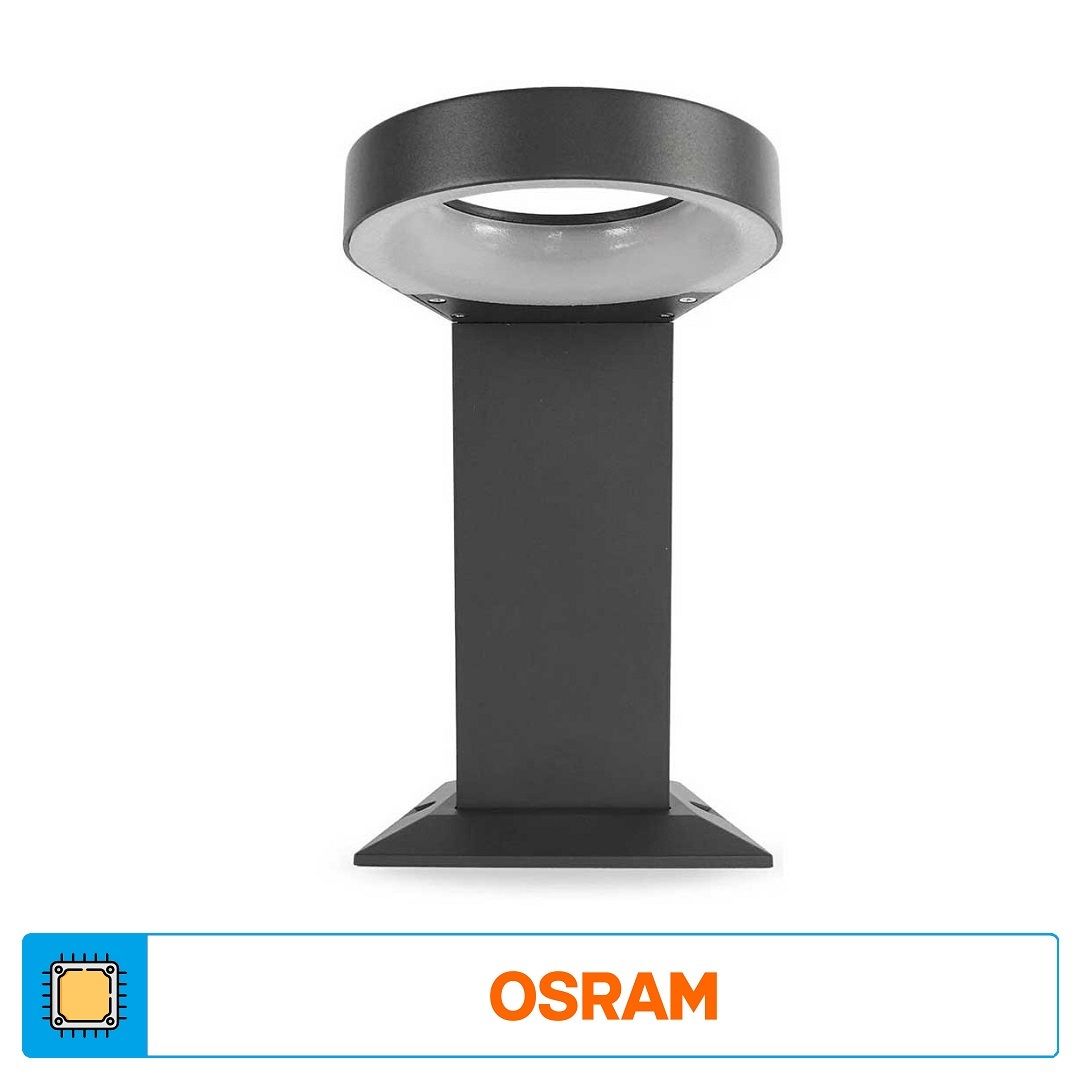 ACK AG43-02902 Teras 7 Watt 30 cm LED Bollard Armatür - OSRAM LED - Gün Işığı (3000K) - Metal Gövde