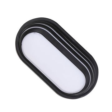 HELIOS HS 5832 20 Watt Siyah Elips Dış Mekan LED Glop Armatür - Gün Işığı (3200K) - IP65