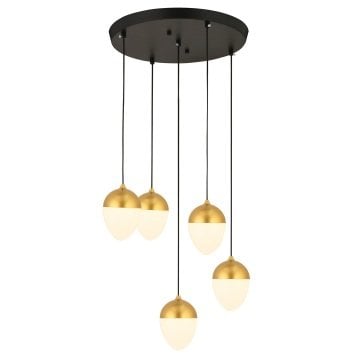 CL-688-5 Beşli Mat Gold-Siyah LED Avize