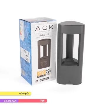 ACK AG43-02002 Dallas 7 Watt 30 cm LED Bollard Armatür - OSRAM LED - Gün Işığı (3000K) - Metal Gövde