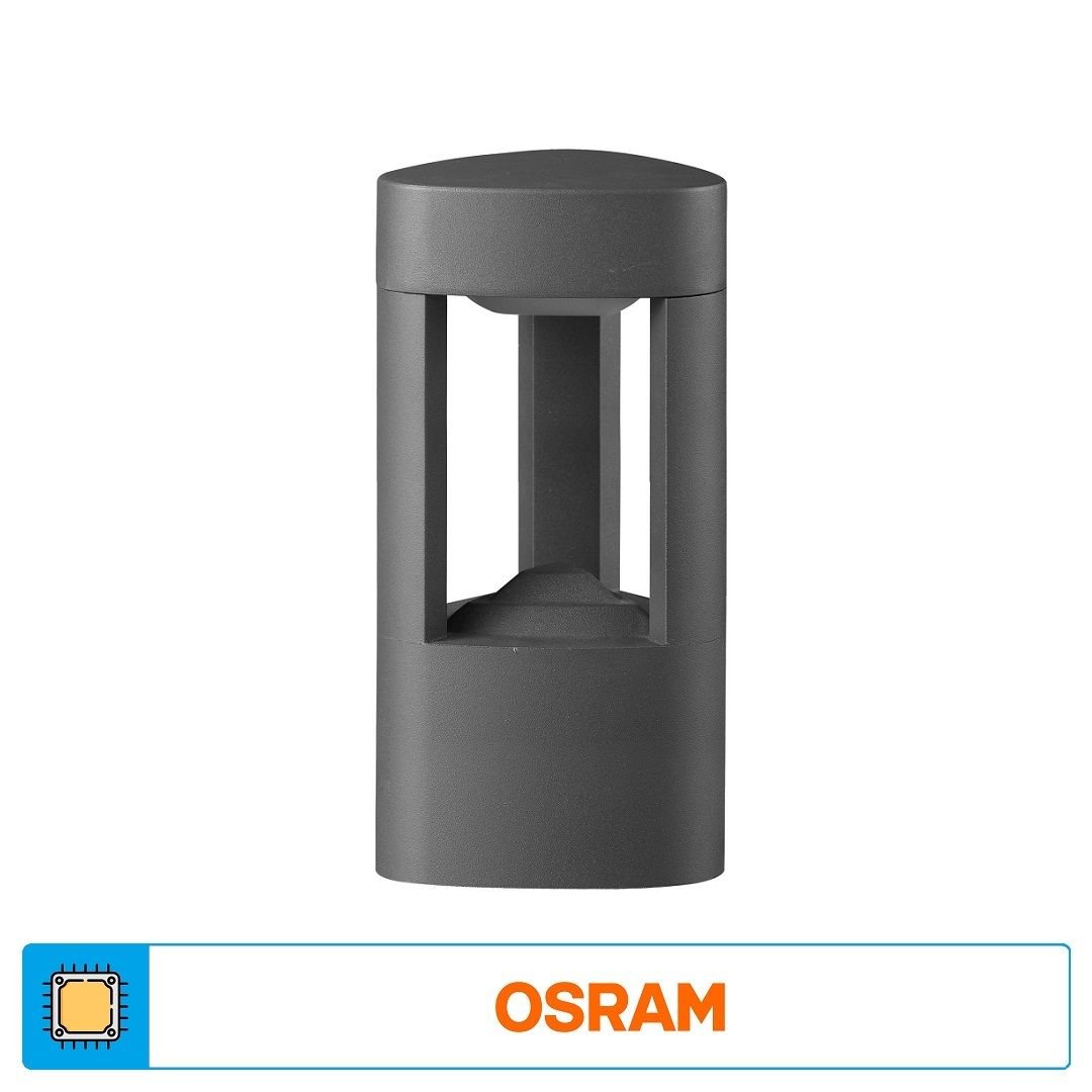 ACK AG43-02002 Dallas 7 Watt 30 cm LED Bollard Armatür - OSRAM LED - Gün Işığı (3000K) - Metal Gövde