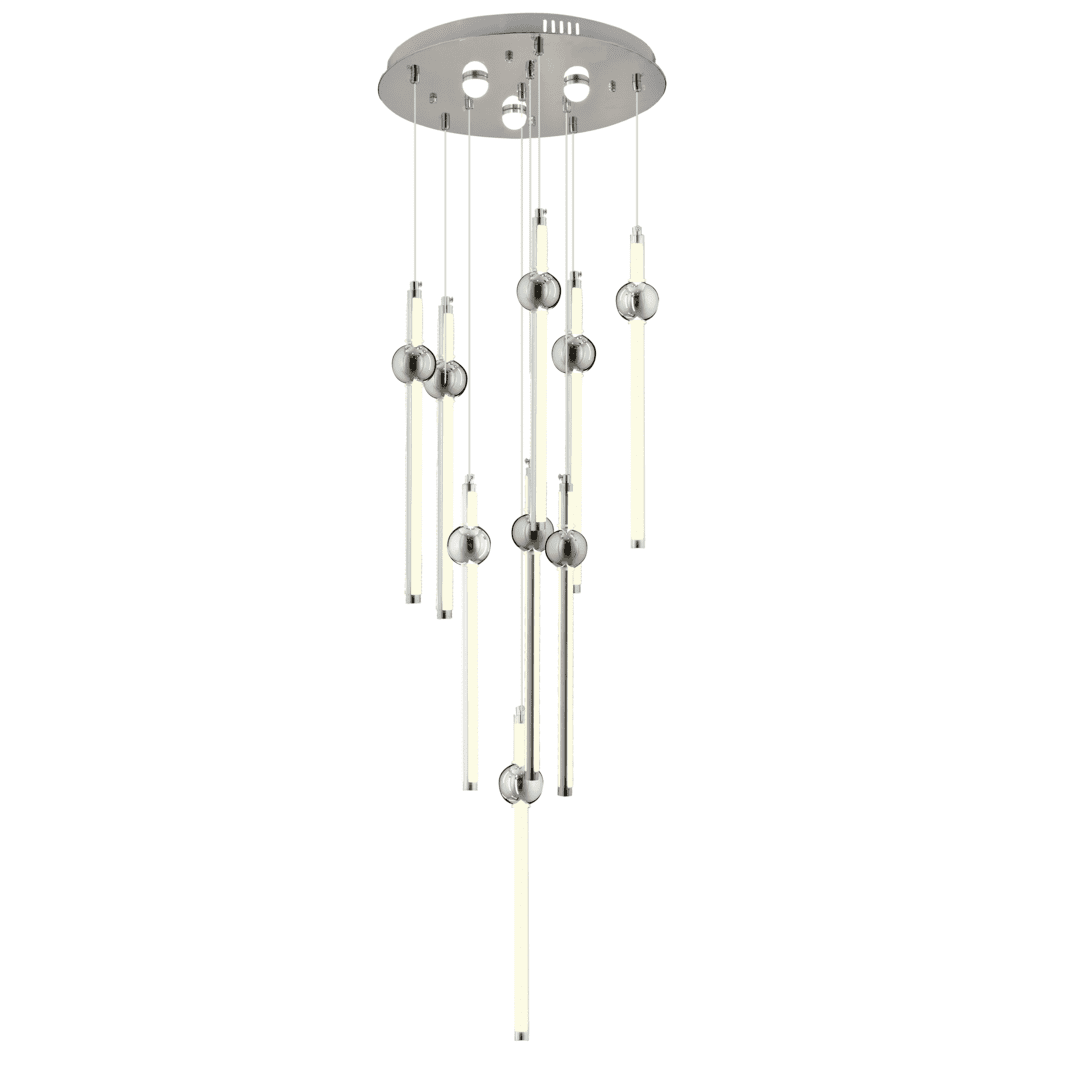 CL-600 297 Watt Dokuzlu Krom Modern LED Avize