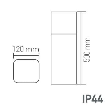 ACK AG36-00242 Lydia 50 cm Bollard Armatür (Metal Gövde - E27 Duylu)