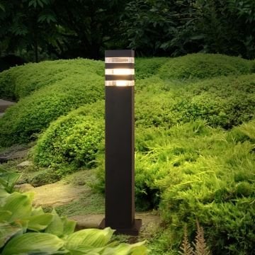 HOROZ 075-017-0003 PALMERA 50 cm Siyah Bollard Armatür (Metal Kasa)