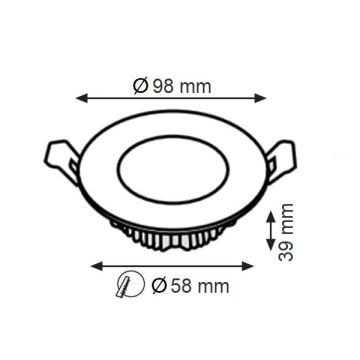 K2 GLOBAL KLS923B 6 Watt Siyah Sıva Altı LED Downlight Armatür