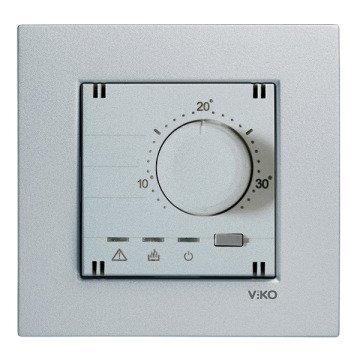VİKO Novella/Trenda 92605093 Analog Termostat Isıtma [Gümüş]