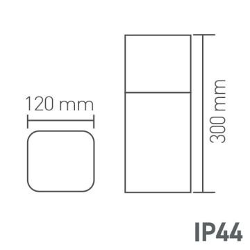 ACK AG36-00232 Lydia 30 cm Bollard Armatür (Metal Gövde - E27 Duylu)