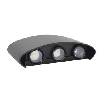HELIOS HS 5850 Siyah Çift Yönlü Dış Mekan LED Aplik - Gün Işığı (3200K) - IP65 - ABS Gövde
