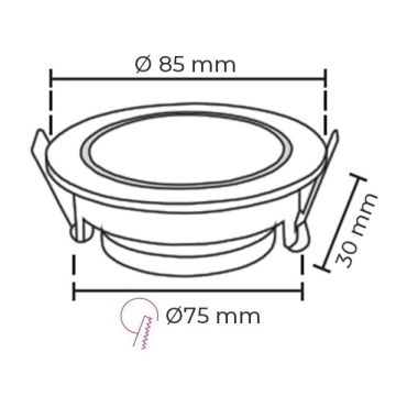 NOAS YL60-2113 REN Sıva Altı Beyaz-Krom Yuvarlak Spot Kasası (Metal)