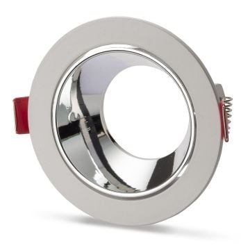 NOAS YL60-2113 REN Sıva Altı Beyaz-Krom Yuvarlak Spot Kasası (Metal)