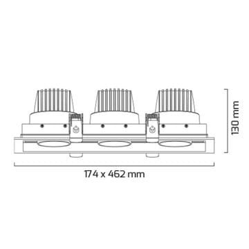 GOYA GY 3043-30 Siyah Kasa 3x30 Watt Üçlü Dimli LED Mağaza Spotu