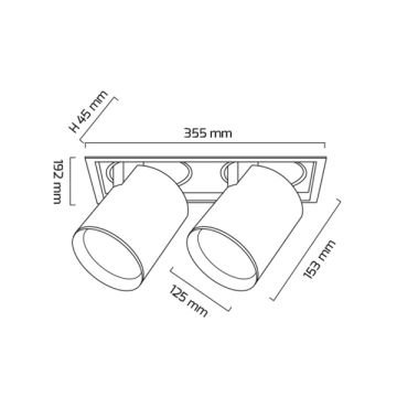 GOYA GY 3152-42 Siyah/Beyaz Kasa 2x36 Watt 360 Derece Hareketli Dimli LED Mağaza Spotu