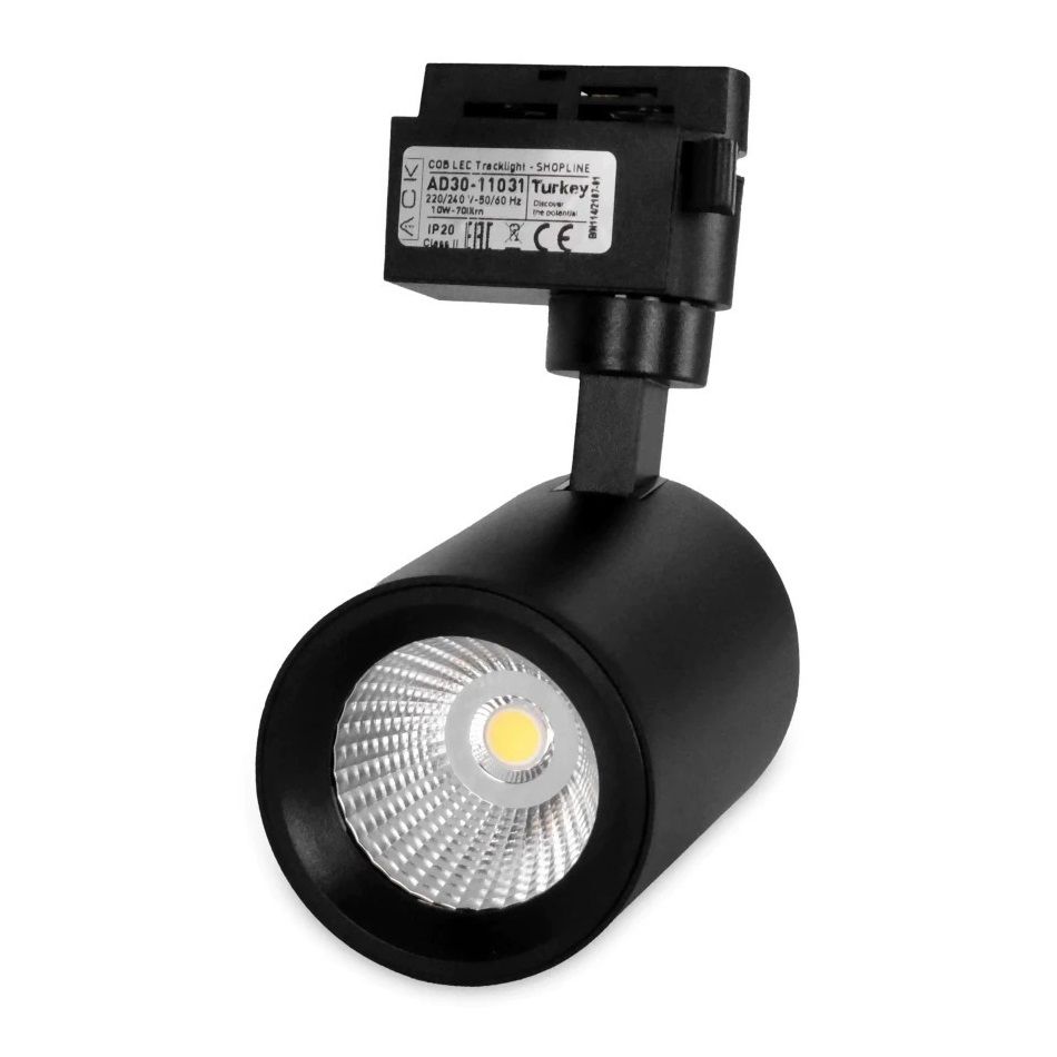 ACK AD30-11031 10 Watt Siyah Kasa LED Ray Spot - Beyaz Işık (6500K)