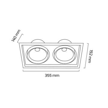 GOYA GY 3052-42 Siyah Kasa 2x36 Watt DİMLİ İkili LED Mağaza Spotu