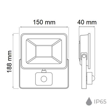 HOROZ 068-009-0020 20 Watt Sensörlü LED Projektör