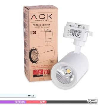 ACK AD30-11030 10 Watt Beyaz Kasa LED Ray Spot - Beyaz Işık (6500K)