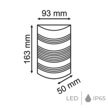 HELIOS HS 5604 6 Watt Siyah Çift Yönlü Dış Mekan LED Aplik - Gün Işığı (3200K)
