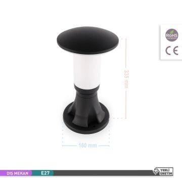 ACK AG55-04221 Gaia 34 cm Mantar Bollard Armatür (E27 Duylu - PC Gövde)