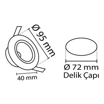 NOAS YL28-2511 Ilgaz 5 Watt Sıva Altı Beyaz Yuvarlak LED Spot