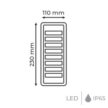 HELIOS HS 5807 12 Watt Siyah Dış Mekan LED Aplik - Gün Işığı (3200K) - IP65