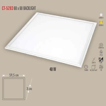 CATA CT-5283 40 Watt 60x60 Sıva Altı Backlight LED Panel