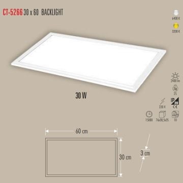 CATA CT-5266 30 Watt 30x60 Sıva Altı LED Panel