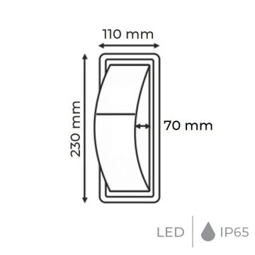 HELIOS HS 5809 12 Watt Siyah Dış Mekan LED Aplik - Gün Işığı (3000K) - IP65