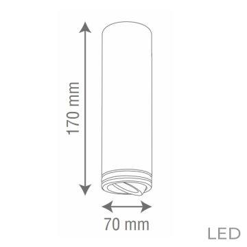 goldX ZE028 7x17 cm Siyah/Beyaz Sıva Üstü Silindir Spot (GU10 Duylu)