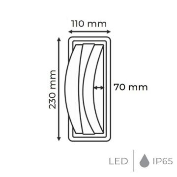 HELIOS HS 5810 12 Watt Siyah Dış Mekan LED Aplik - Gün Işığı (3000K) - IP65