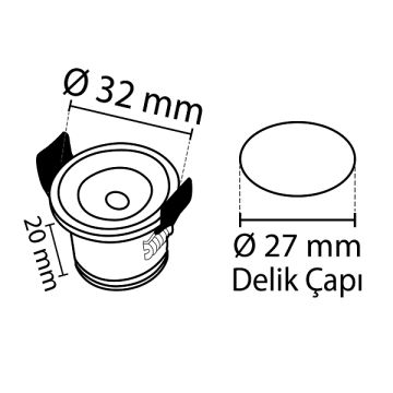 NOAS YL94-0151 2 Watt Krom LED Yıldız Spot