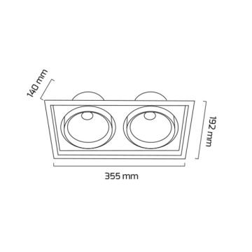 GOYA GY 3052-42 Siyah Kasa 2x36 Watt İkili LED Mağaza Spotu