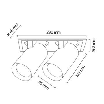 GOYA GY 3152-30 Siyah/Beyaz Kasa 2x30 Watt 360 Derece Hareketli LED Mağaza Spotu