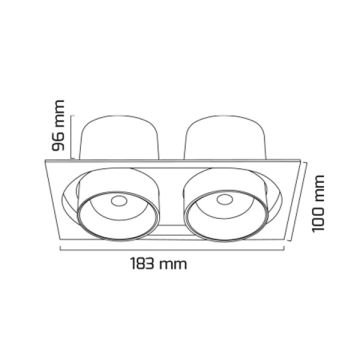 GOYA GY 3040 Beyaz/Siyah Kasa 2x14 Watt İkili Sıva Altı Mağaza Spotu
