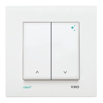 VİKO Karre Clean 90966016 İki Düğmeli Jaluzi Kumanda Anahtarı [Beyaz]