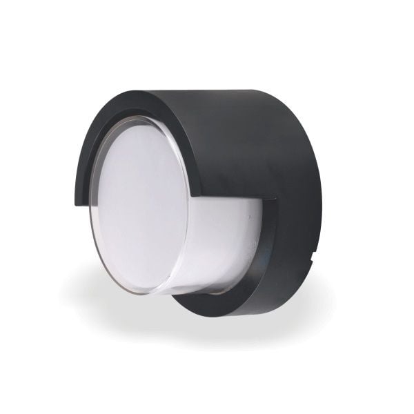 HELIOS HS 5811 7 Watt Siyah Yuvarlak Dış Mekan LED Aplik - Gün Işığı (3200K) - Metal Gövde