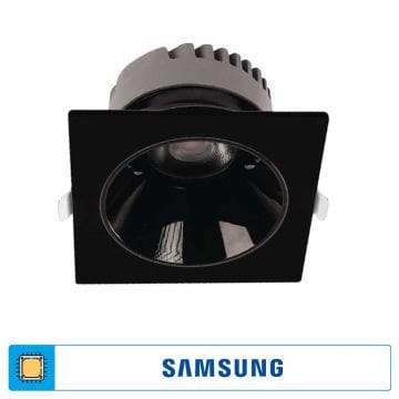 ACK AD10-01511 10 Watt Siyah Sıva Altı Kare SAMSUNG LED Spot - Ilık Beyaz (4000K)