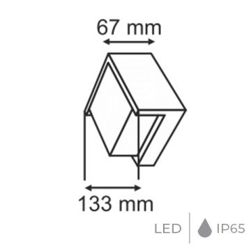 HELIOS HS 5812 7 Watt Siyah Kare Dış Mekan LED Aplik - Gün Işığı (3200K) - Metal Gövde