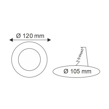 K2 GLOBAL KDL400B 6 Watt Siyah Sıva Altı Yuvarlak LED Panel