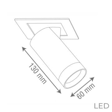 goldX ZE025 12 Watt Siyah/Beyaz Kasa 360 Derece Hareketli Sıva Altı LED Spot (SAMSUNG LED & EAGLERISE Driver)