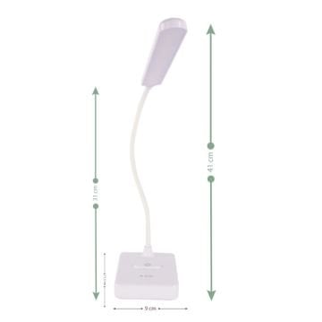 ACK AF11-10016 Dimli ve Dokunmatik Şarjlı LED Masa Lambası - 3 Işık Renkli (Beyaz + Ilık Beyaz + Gün Işığı)