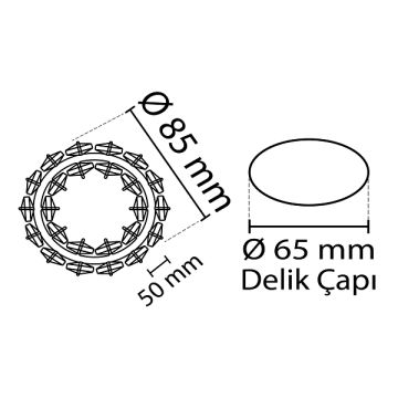 NOAS YL65-1640 HEMERA Krom Kristal Spot Kasası