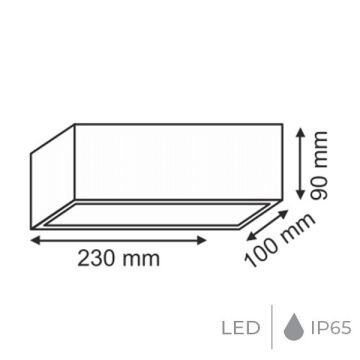 HELIOS HS 5804 12 Watt Siyah Çift Yönlü Dış Mekan LED Aplik - Metal Gövde - Gün Işığı (3200K)