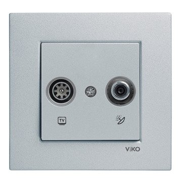 VİKO Novella/Trenda 92605085 TV-SAT Uydu Prizi Kapağı [Gümüş]