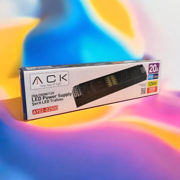 ACK AY02-02500 12 Volt 20 Amper 250 Watt LED Trafosu