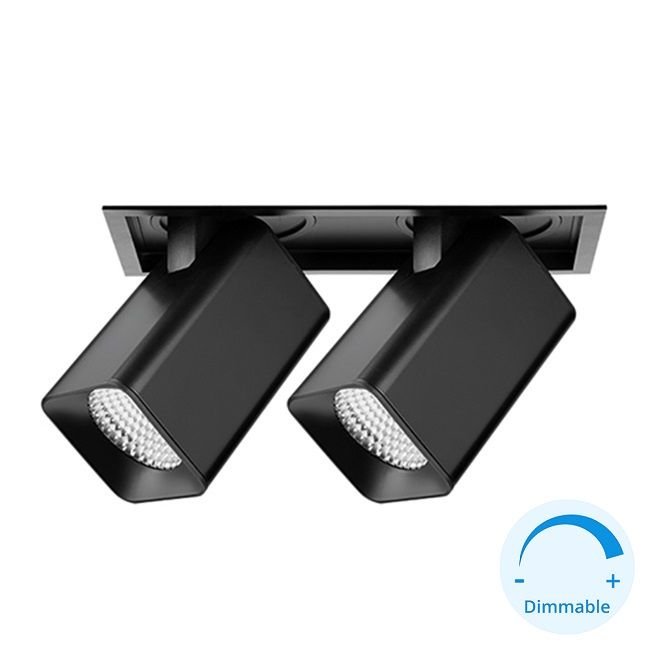 GOYA GY 3252-36 Siyah/Beyaz Kasa 2x36 Watt 360 Derece Hareketl DİMLİ İkili LED Mağaza Spotu