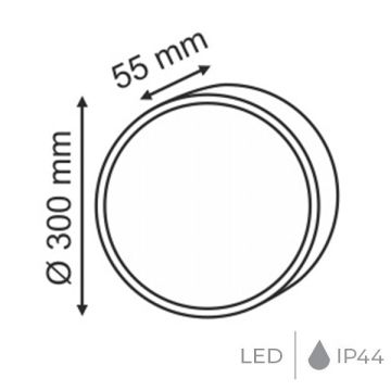 HELIOS HS 5817 25 Watt Beyaz Yuvarlak Dış Mekan LED Aplik - Beyaz Işık (6400K) - IP44