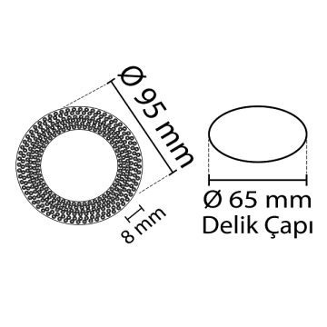 NOAS YL65-1707 LİTA Ilık Beyaz (4000K) LED Çerçeve Işıklı Kristal Spot Kasası