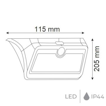 HOROZ 078-012-0002 SIRIUS 2 Watt Siyah Sensörlü Solar Aplik - Ilık Beyaz (4200K) [Plastik Kasa]