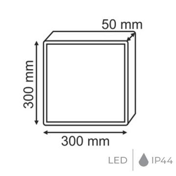 HELIOS HS 5818 25 Watt Beyaz Kare Dış Mekan LED Aplik - Beyaz Işık (6400K) - IP44